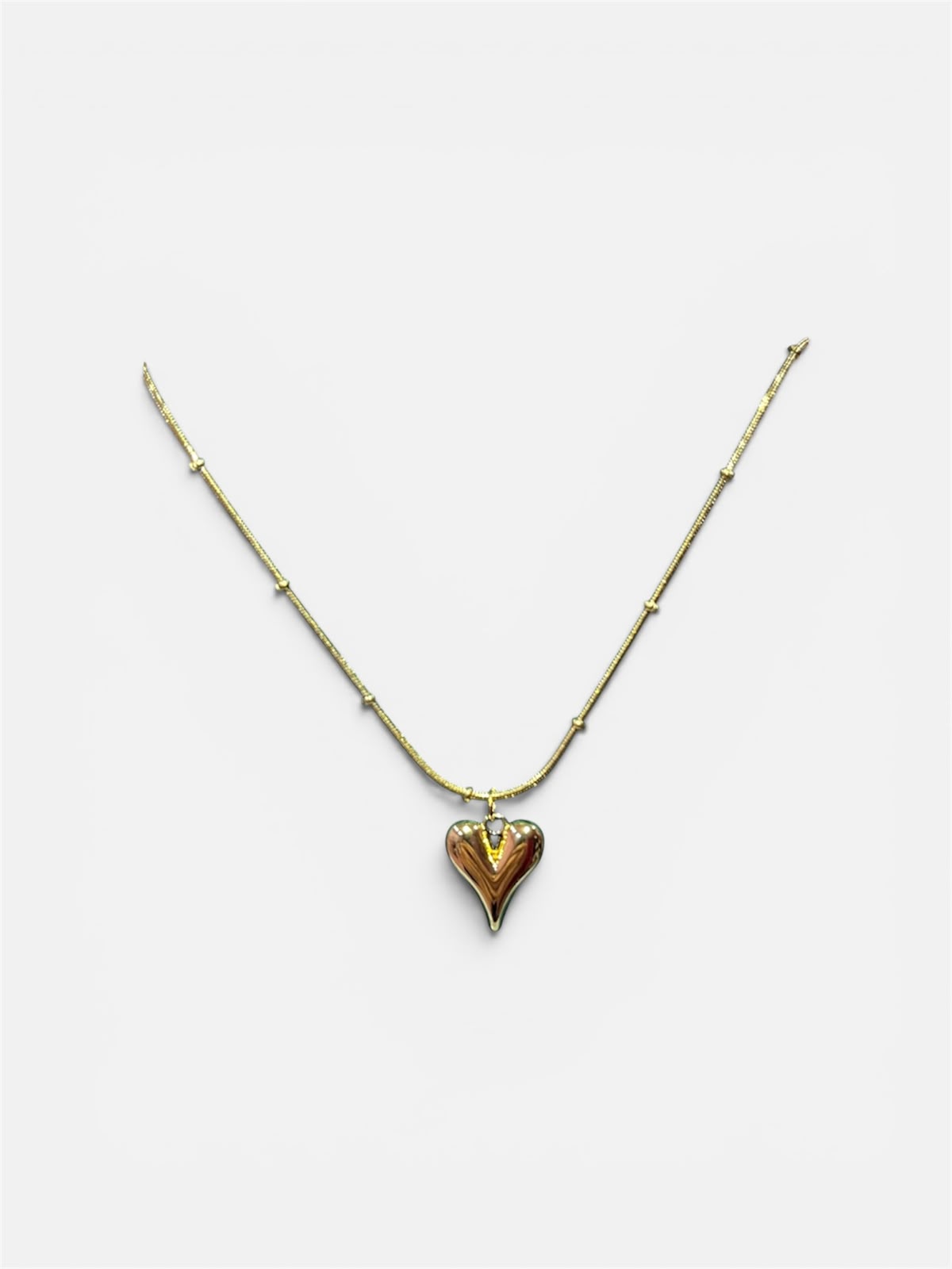 18K Gold Plated Puffy Heart Pendant